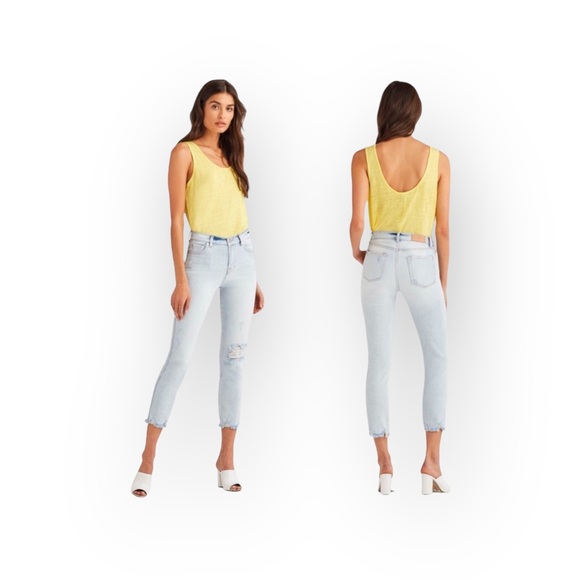 7 For All Mankind Denim - new 7 For All Mankind ® ㋛ Luxe Edie Destroy Rip Knee Crop Jeans ㋛ Vintage Cloud